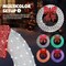 48 Inch Pre-lit Large Christmas Wreath with 224 LED Multi-Color Lights, Christmas Door Wreath for Garage, Outdoor Christmas Wreath with Red Bow, Timer Remote Control, Plug-in, White